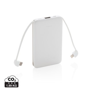 Powerbank personalizado 5.000 mAh de bolsillo con cables integrados